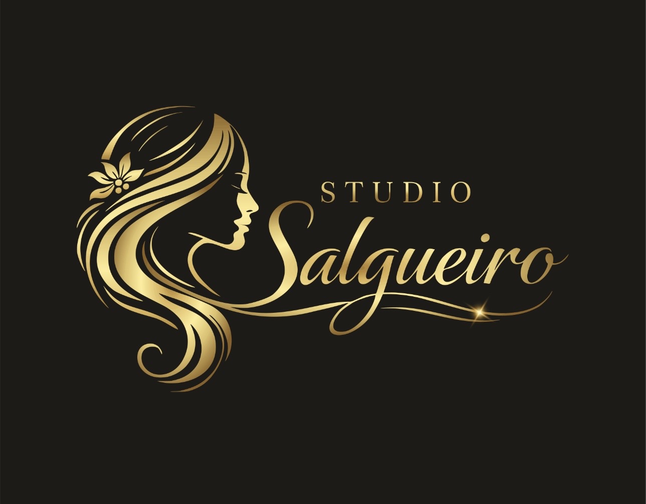 Logotipo dorado de Studio Salgueiro